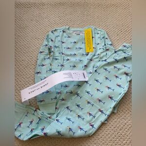 NWT. Janie and Jack  pajama set. Aqua snorkeling sharks! Size 10